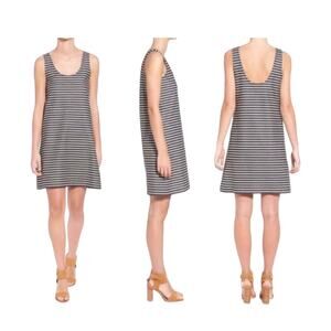 Madewell Striped Mini Slip Dress Tan/Black/White Size Small